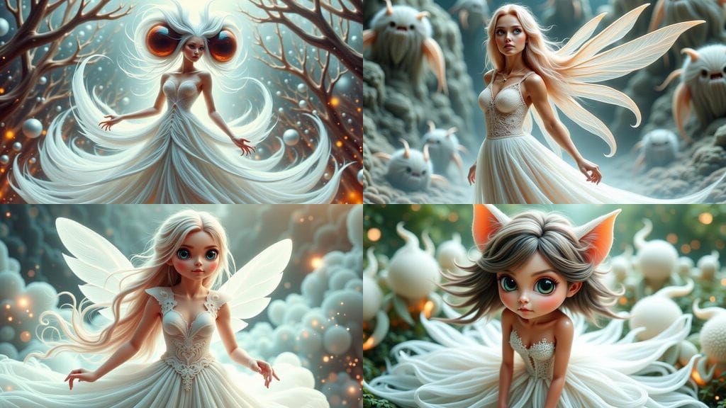 Enchanted Fae Princess in a White Gown