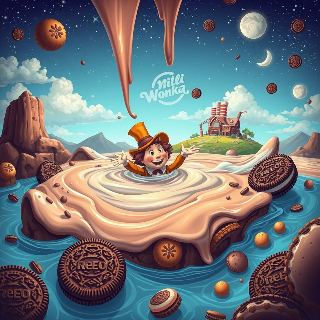 Chocolate Factory Illustration in Jean Giraud Style