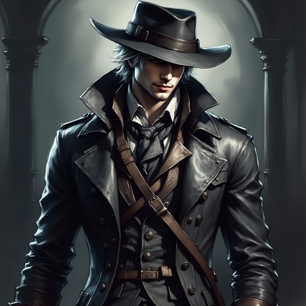 Handsome Bloodborne Hunter in Gothic Style