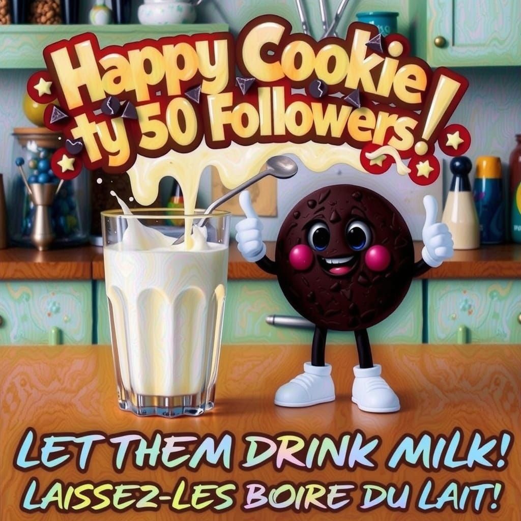 Milk, Cookies, and Cozy Kitchen Scene