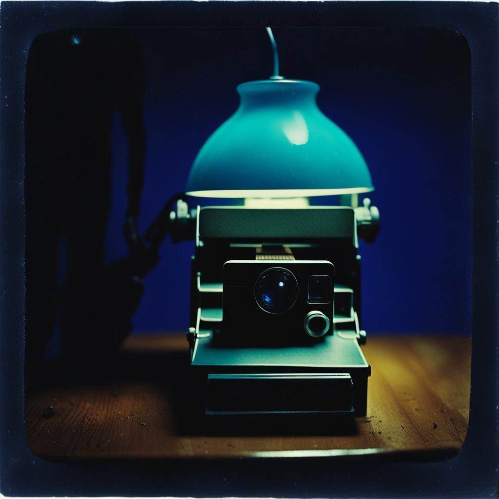 Surreal 1960s Polaroid with Ghostly Aura