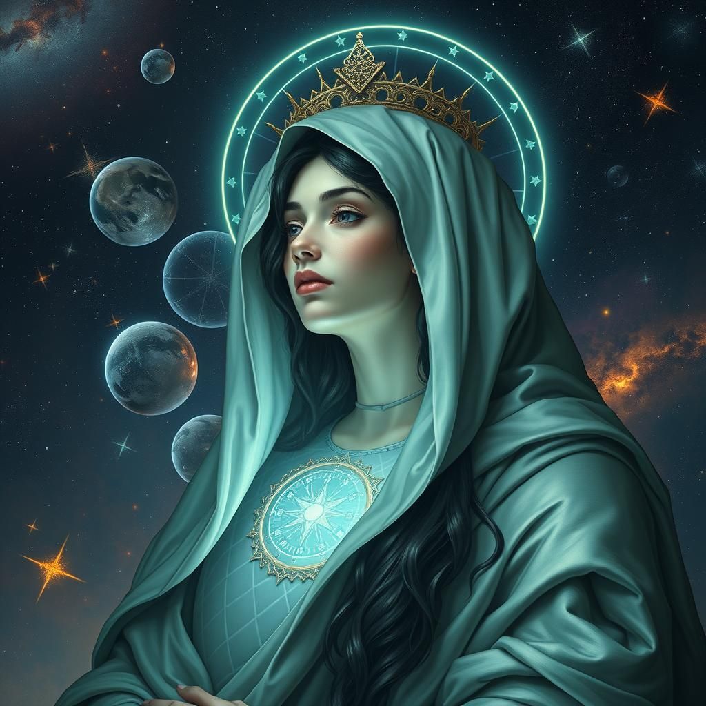 Celestial Sci-Fi Portrait in Pietà Style