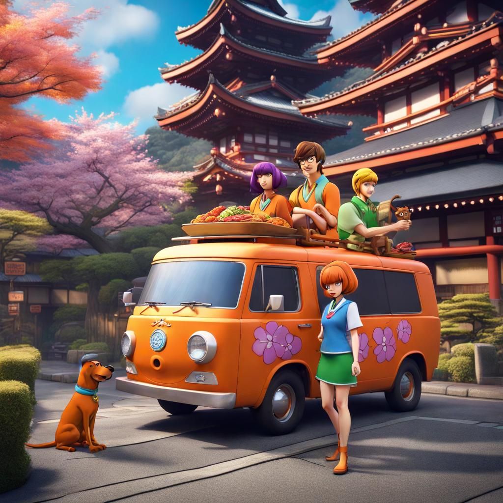 Scooby Doo Gang in Japan as Anime Style