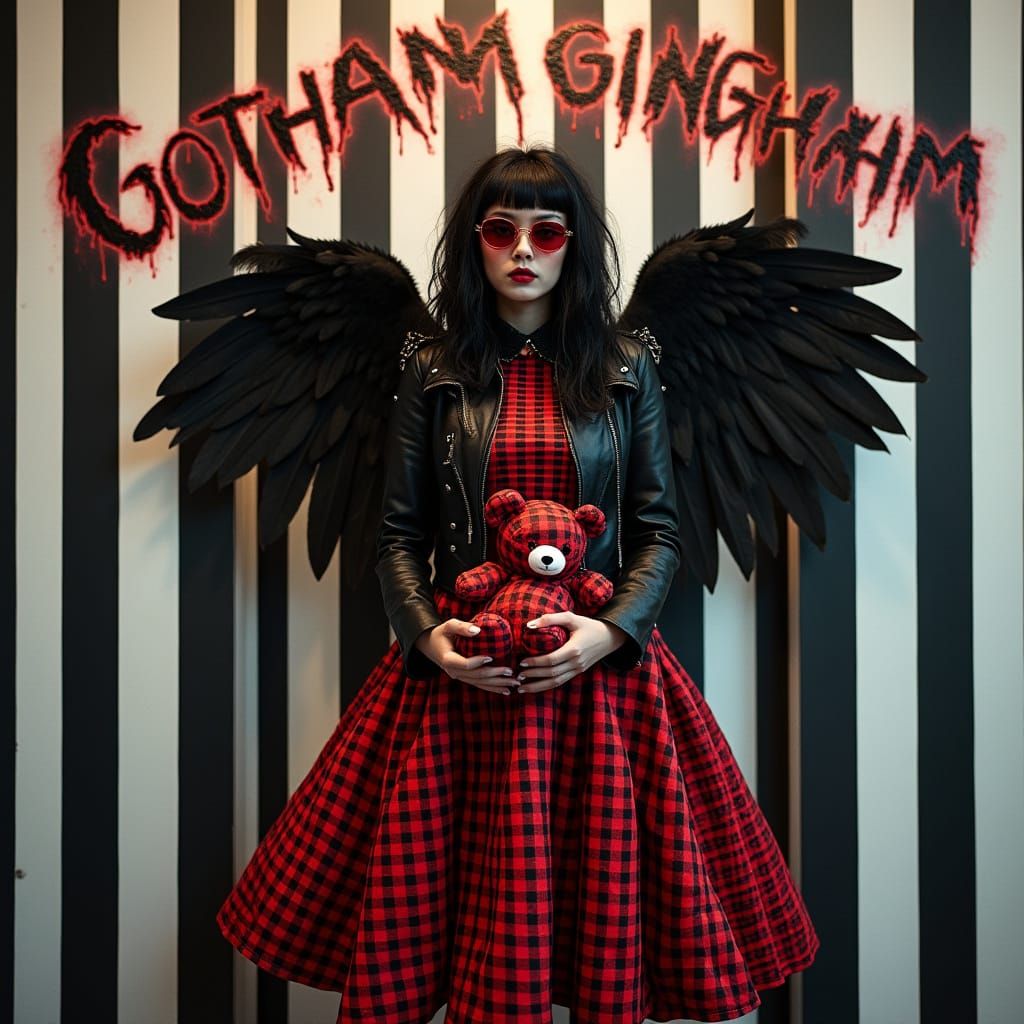 Gothic Goddess in Gingham Rebellion