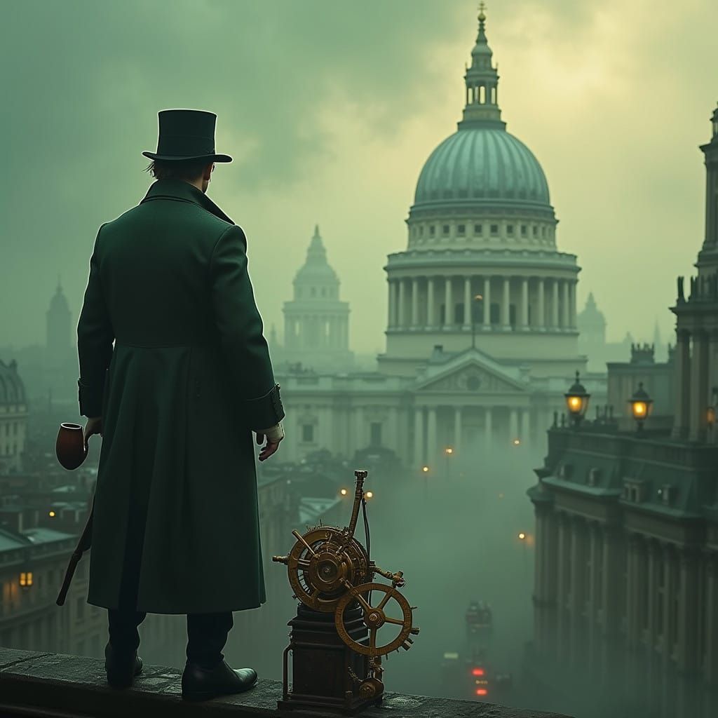 Steampunk Sherlock Holmes in Victorian London