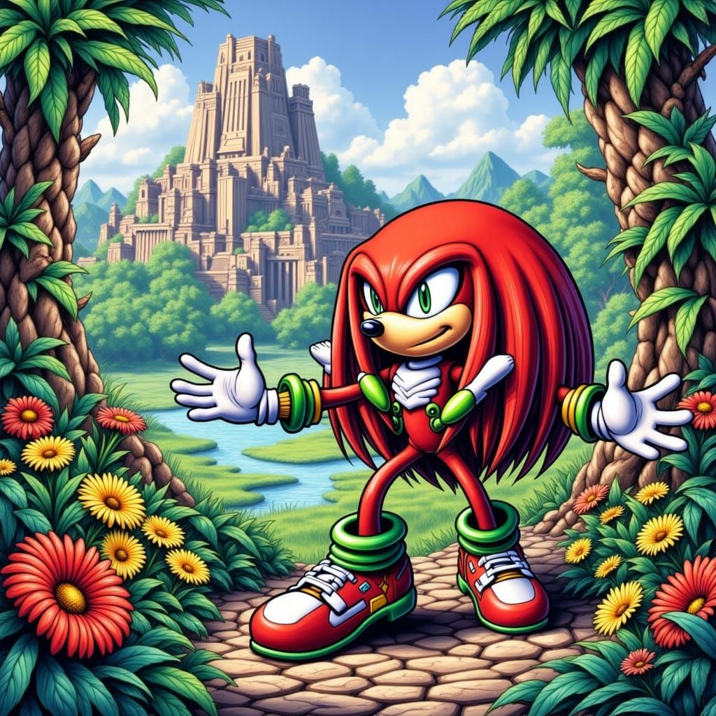 <lora:Snap Crackle Pop:1.0> <lora:Beautiful women:1.0> knuckles the echidna