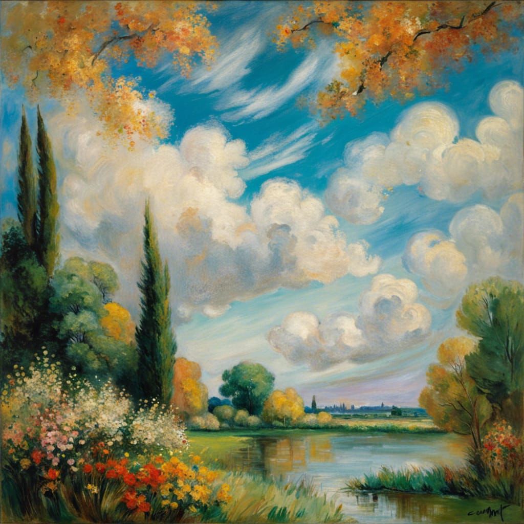 Musical Landscape in Impressionist Style