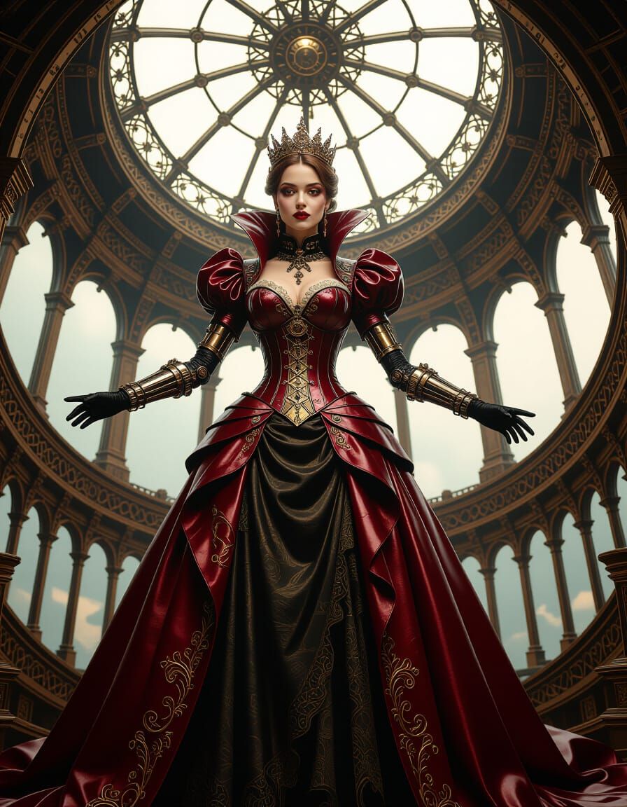 Steampunk Vampire Queen in Clockwork Observatory
