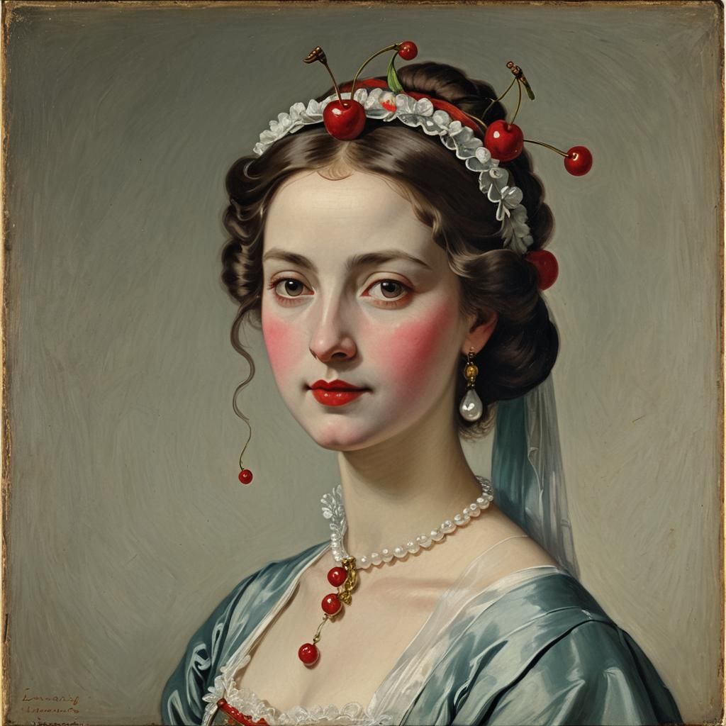 Surreal Portrait: Lady with Cherry Nose