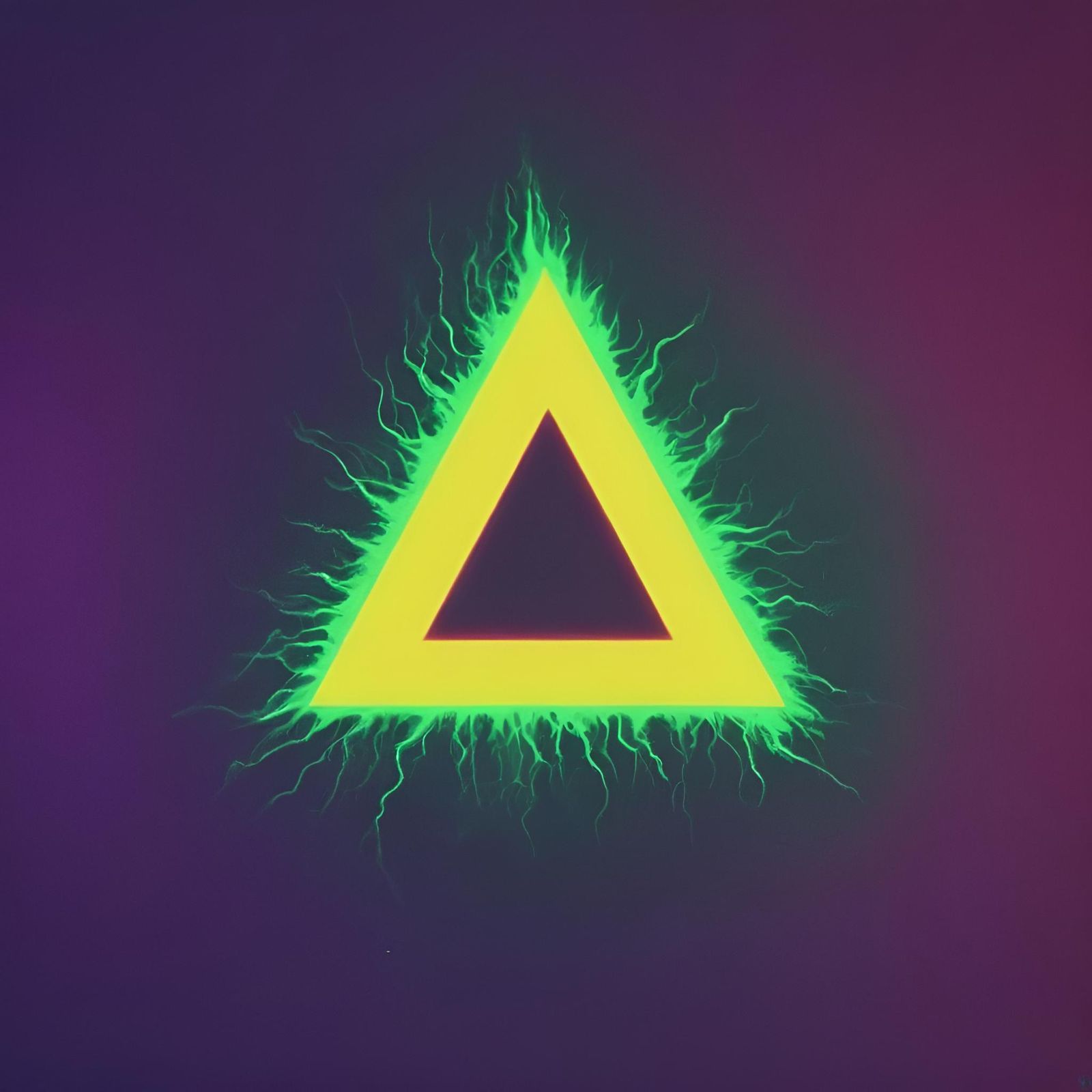 Abstract Cyberpunk Composition with Geometric Symbols