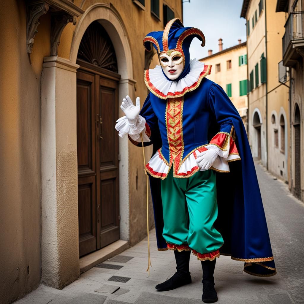 Traditional Pantalone Carnival Mask: Commedia dell'arte