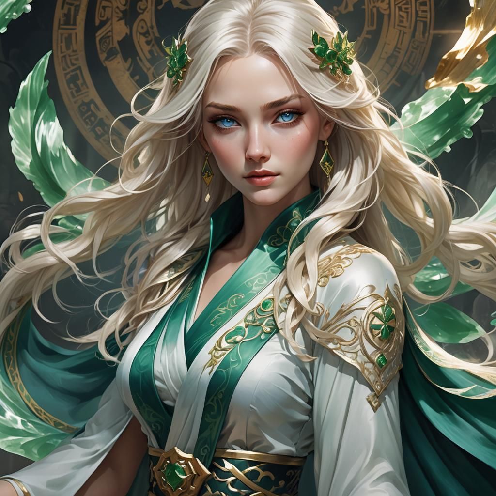 Elegant Lady of Soaring Jade Sect: Fantasy Concept Art