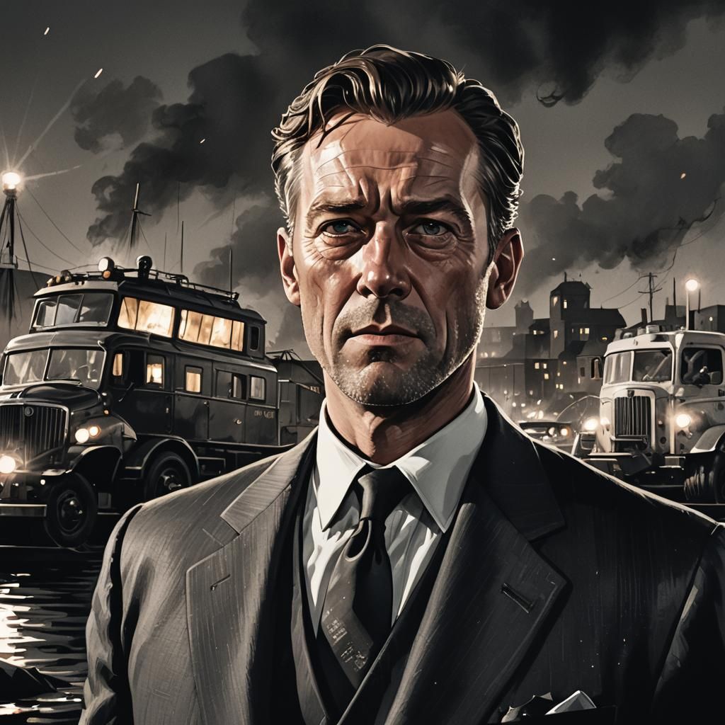 Noir Concept Art: Brinks Truck Crash at Harbor