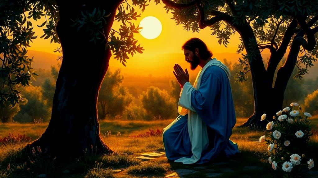 Jesus in Gethsemane, a Detailed Impressionist Masterpiece