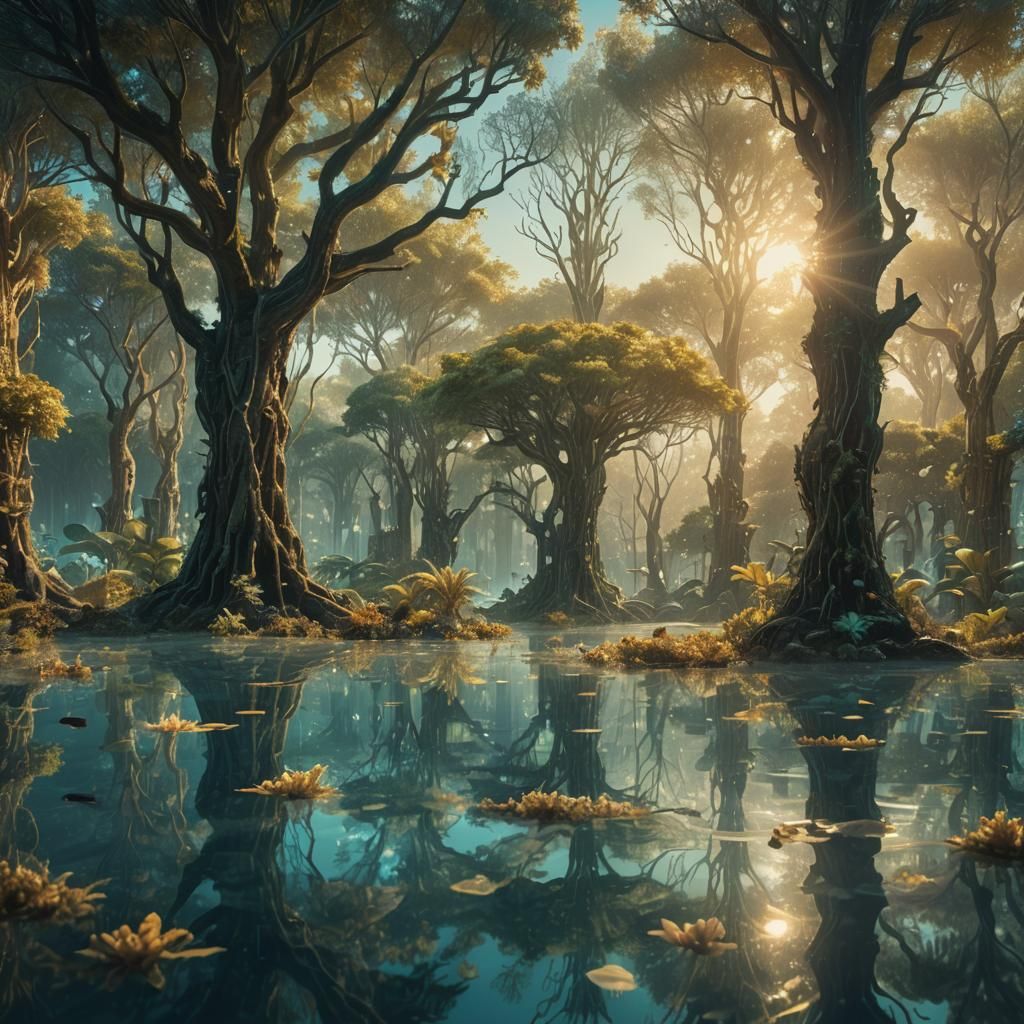 Submerged Garden of Trees in Atlantis: Concept Art