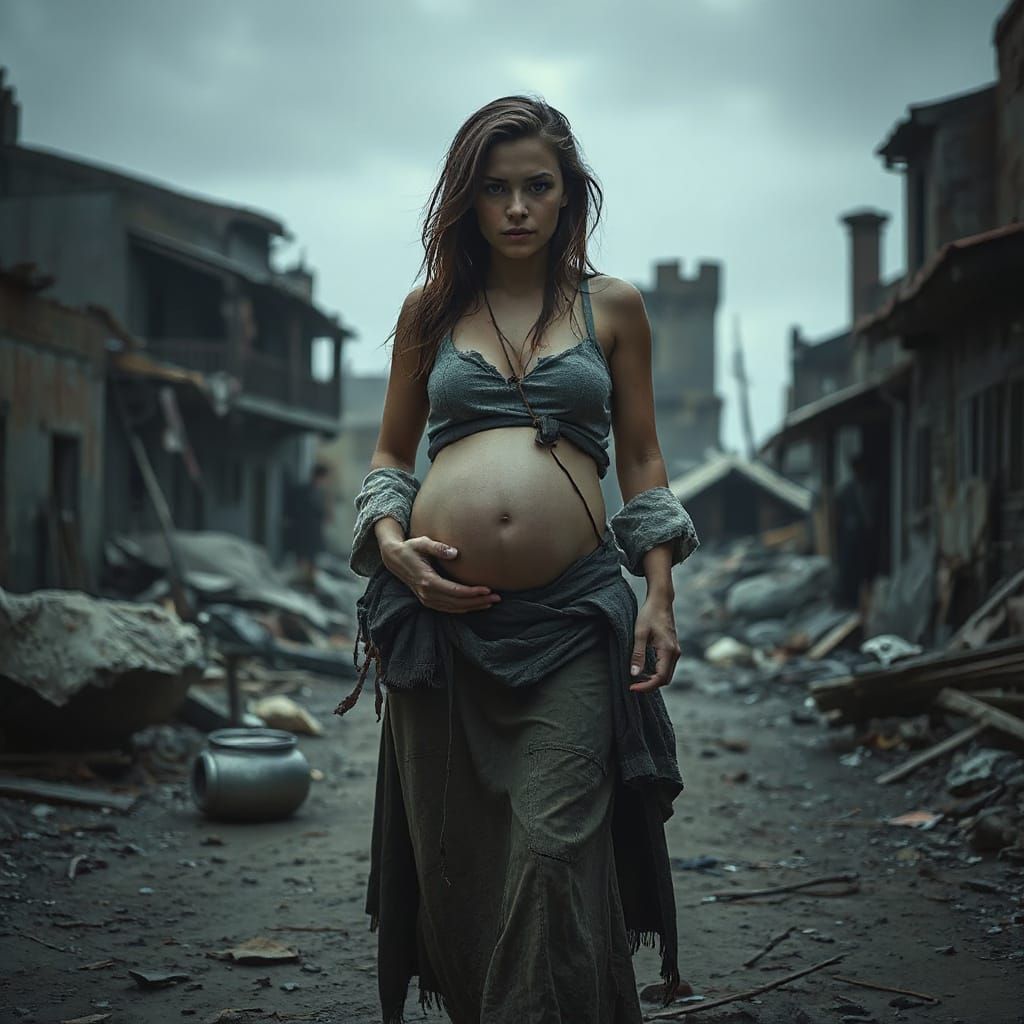 War-Torn Village: A Pregnant Woman's Survival, Moody Lightin...
