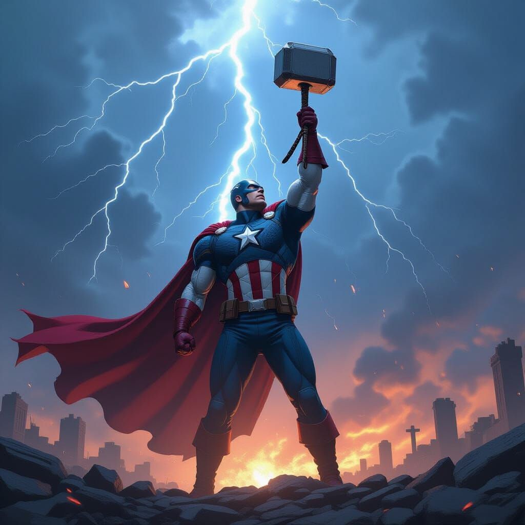 Captain America's Heroic Mjolnir Moment