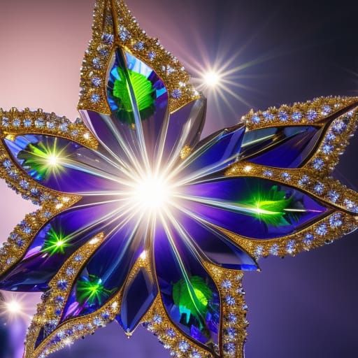 Intricate Crystal Tulip in Dynamic Lighting