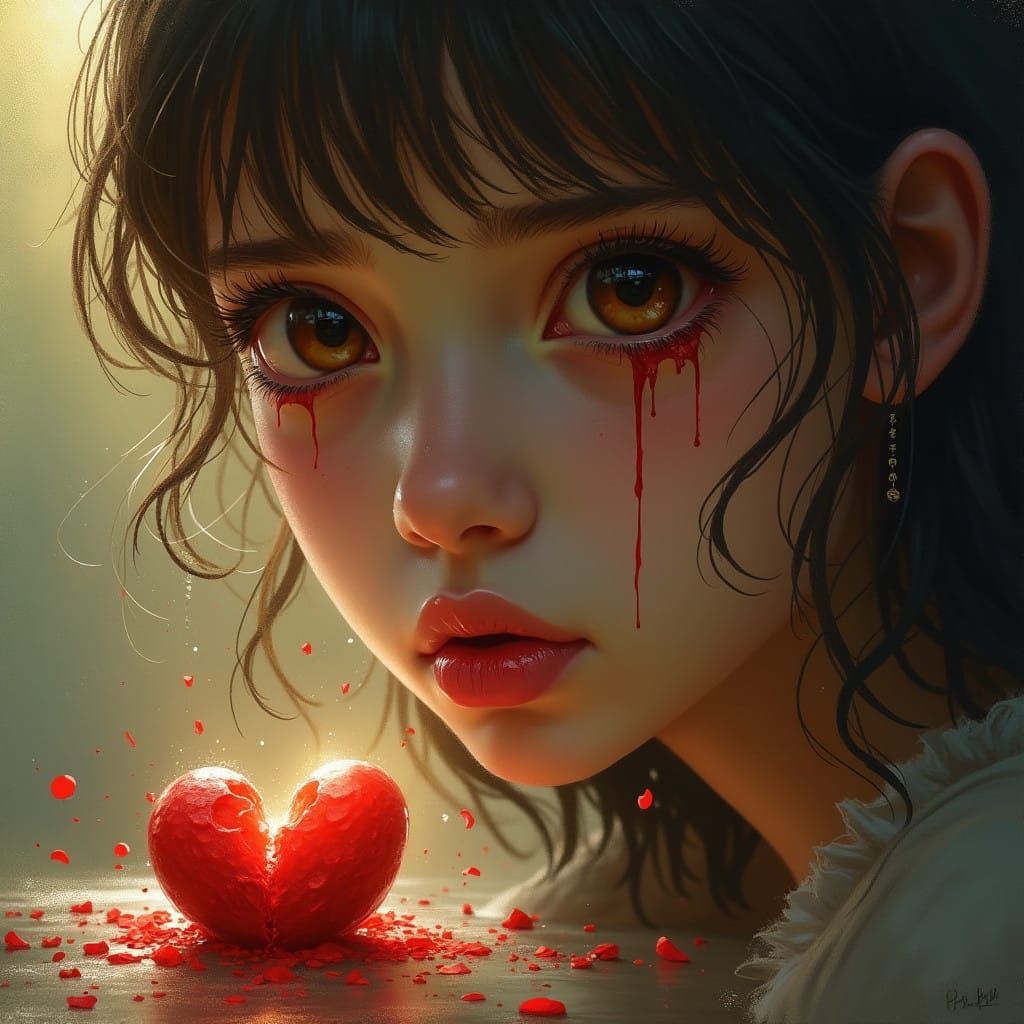 Heartbroken Soul in Golden Light