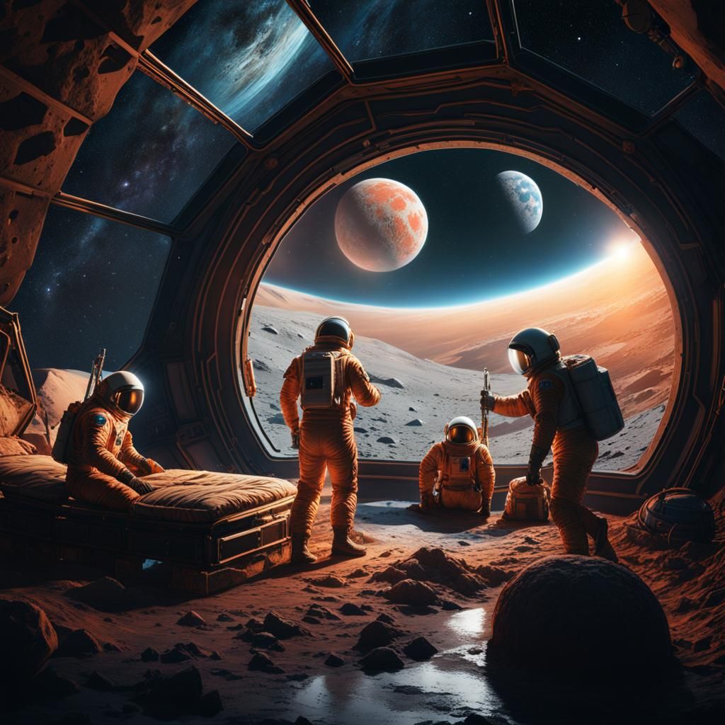 Astronauts and the Fallen in Lunar Dome