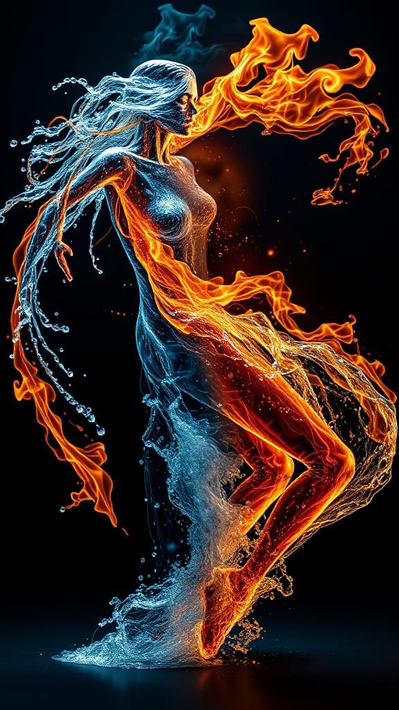 Ethereal Dance of Water and Flame