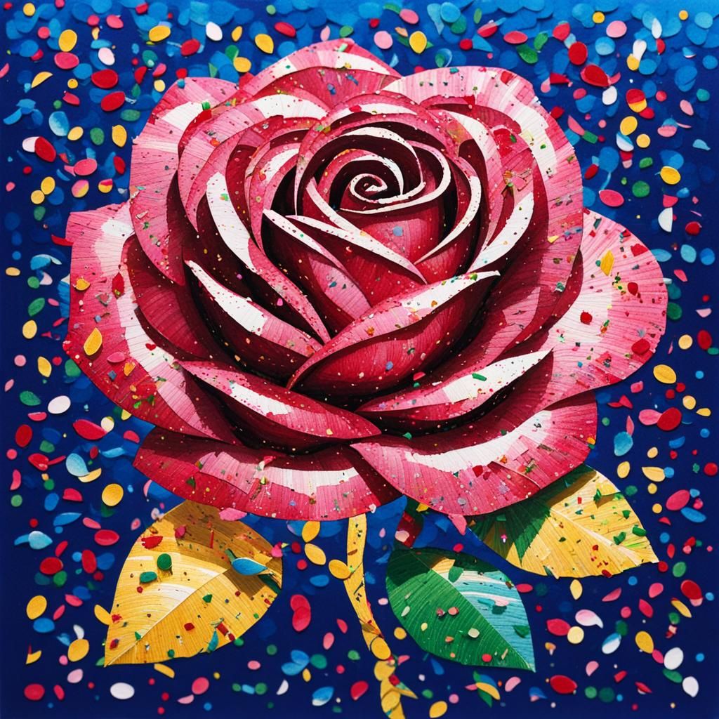 Confetti Art Style Rose