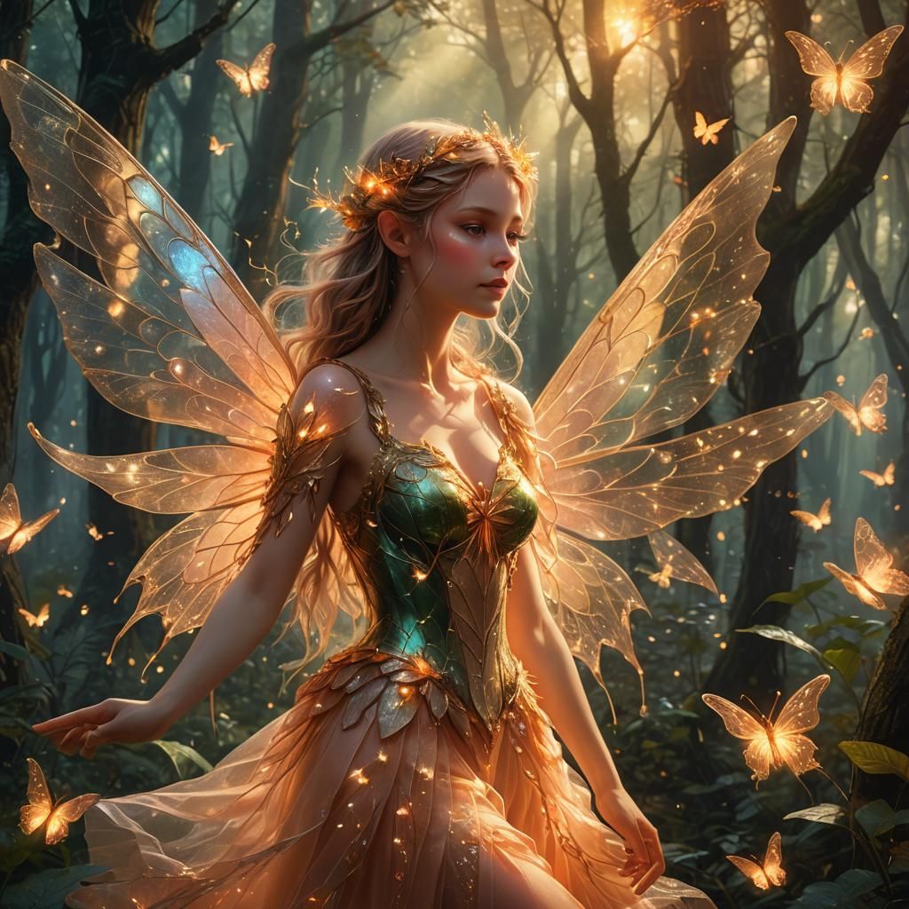 Fantasy Fairy in Enchanted Forest