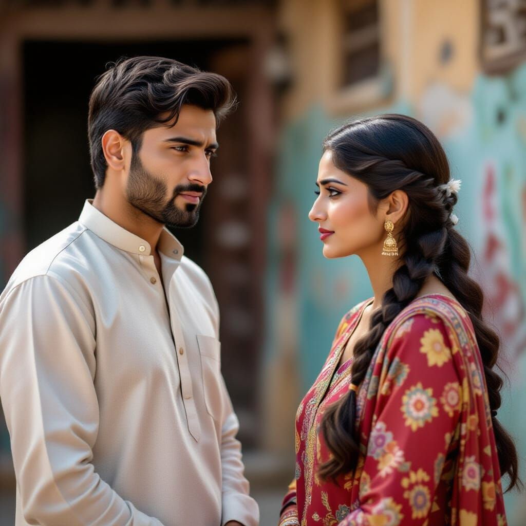 Digital Illustration of a Tense Family Encounter in Ancient ...