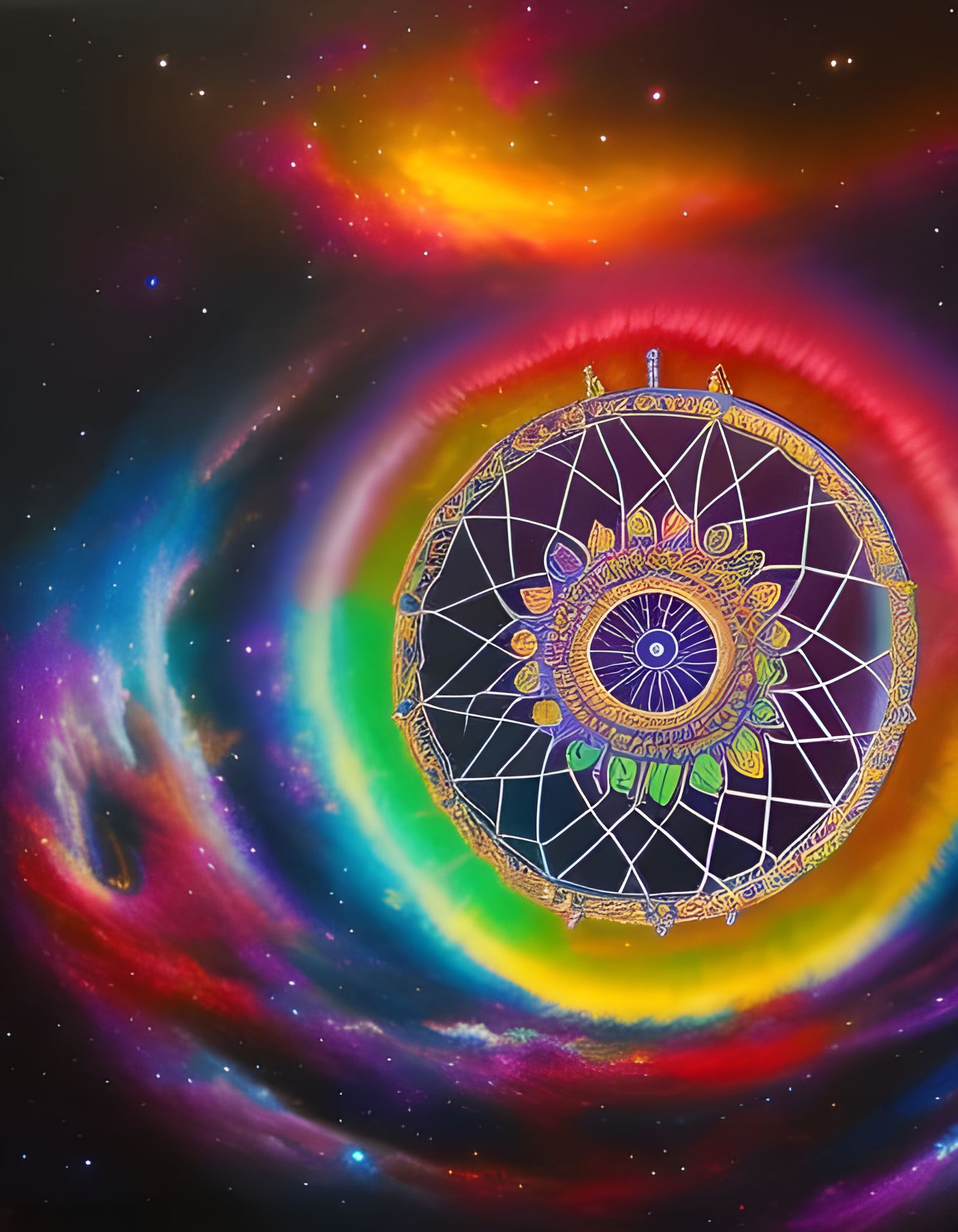 Cosmic Dreamcatcher in Astral Illustration Style