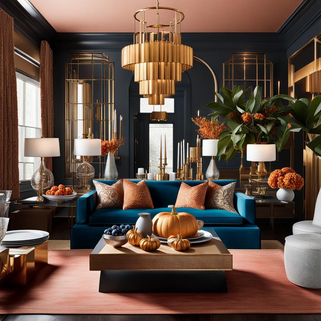 Elegant Thanksgiving Tablescape in Watercolor Illustration