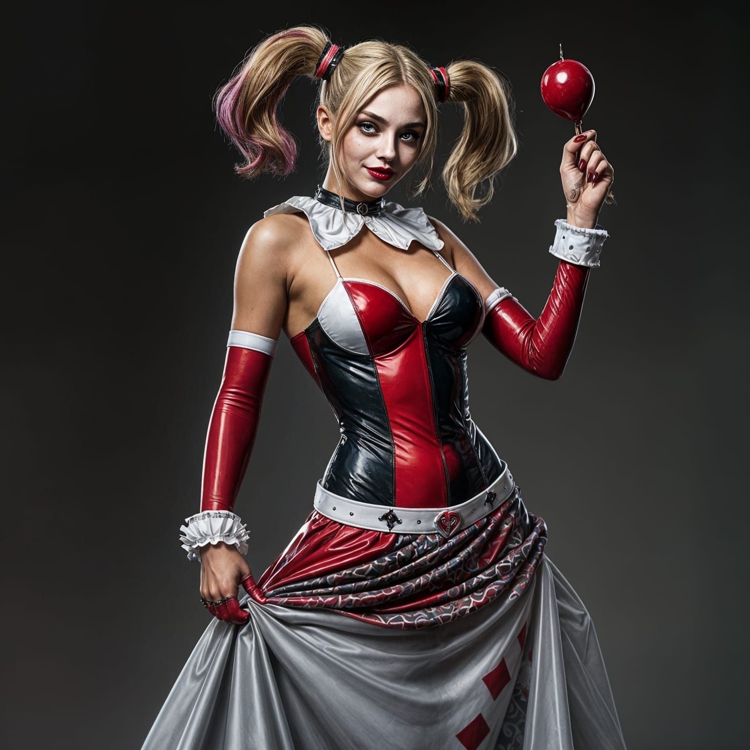 Hyperrealistic Harley Quinn as Queen of Spades