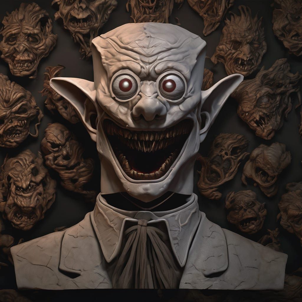 Distorted Terror in Photorealistic 3D Anime Style