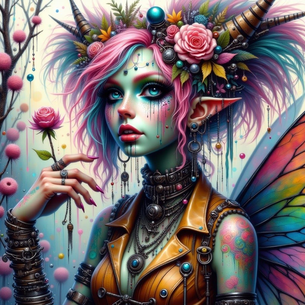 Fairy Punk Ghoulia in Pop-Surrealism Style