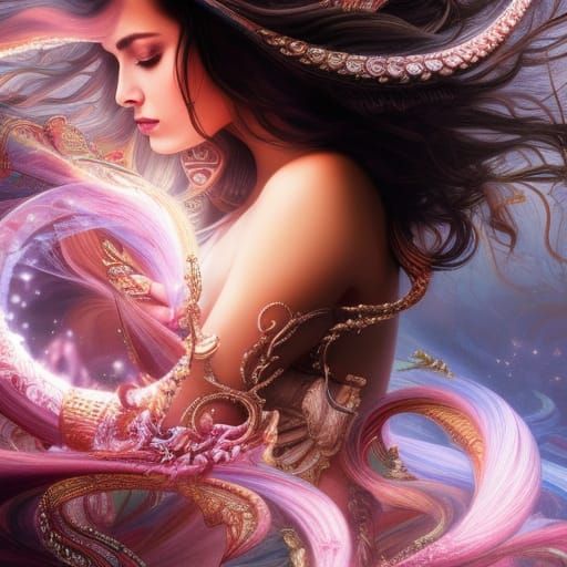 Octopus Woman Portrait in Dragoncore Fantasy Style