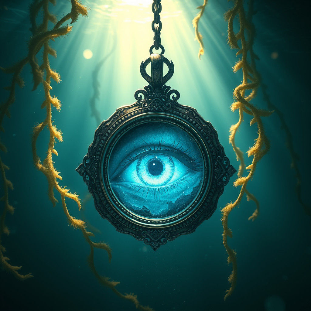 Underwater Glowing Amulet with Sapphire Eye