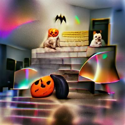 Eerie Haunted House on Halloween Night