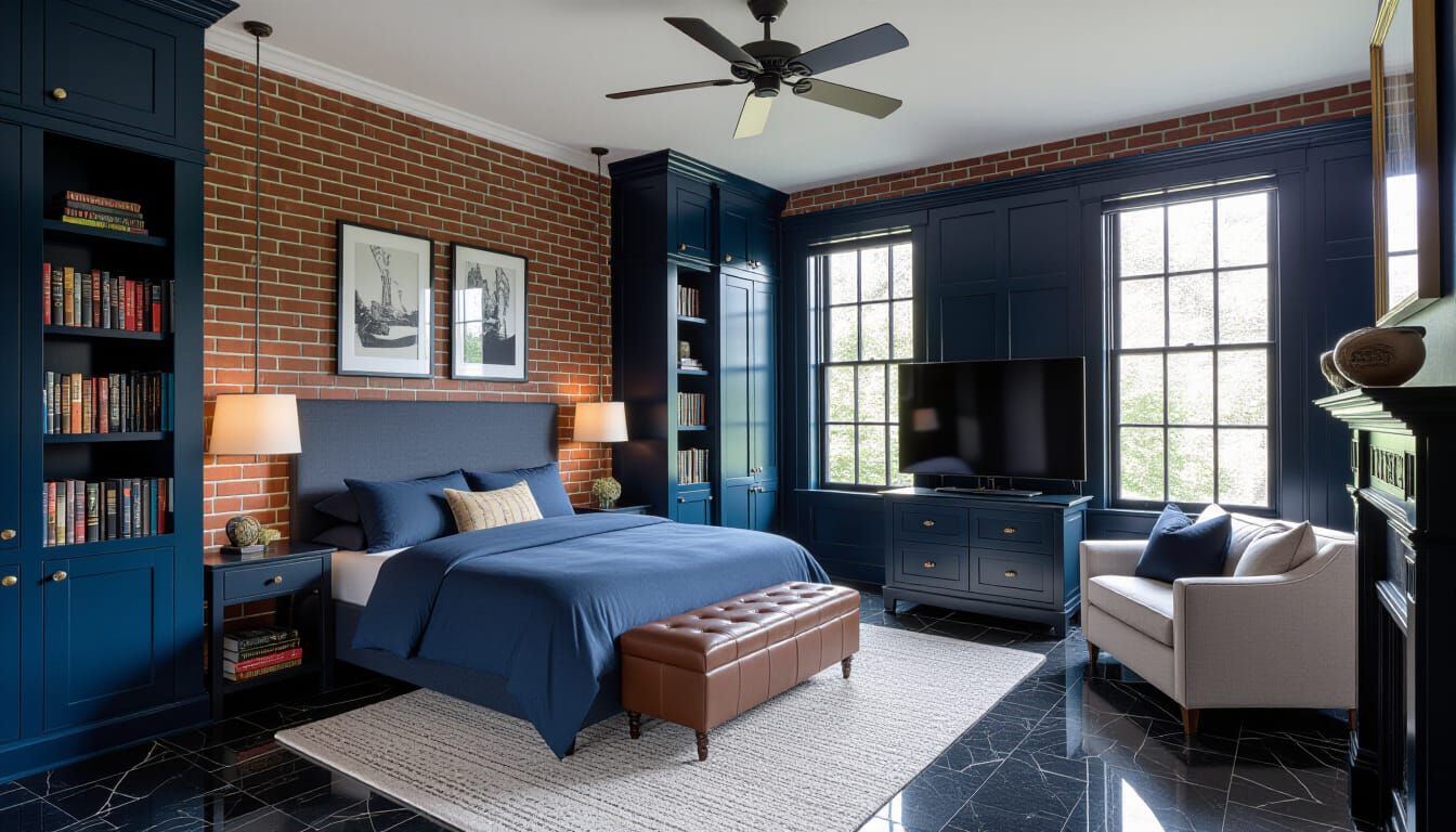 Elegant Victorian Bedroom with Snowy Views