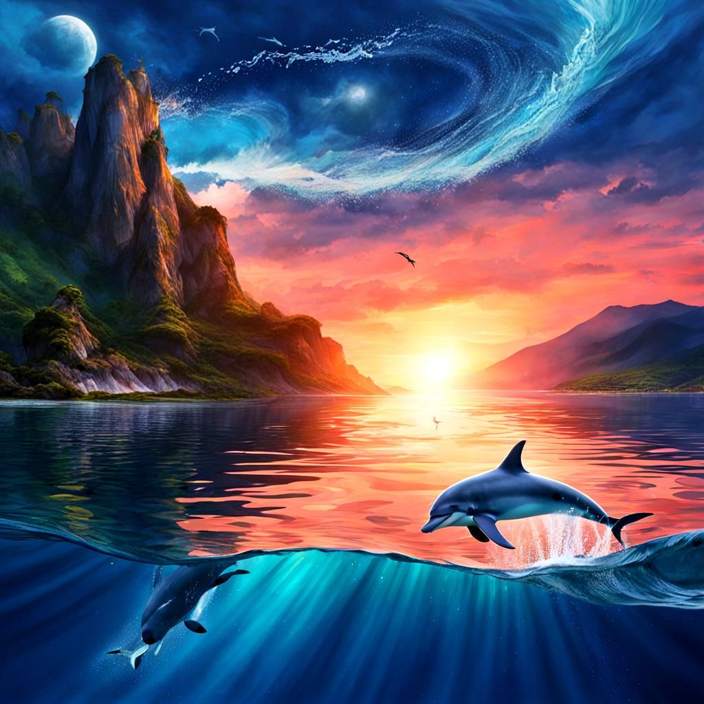 Simple AI Generated Dolphin Image