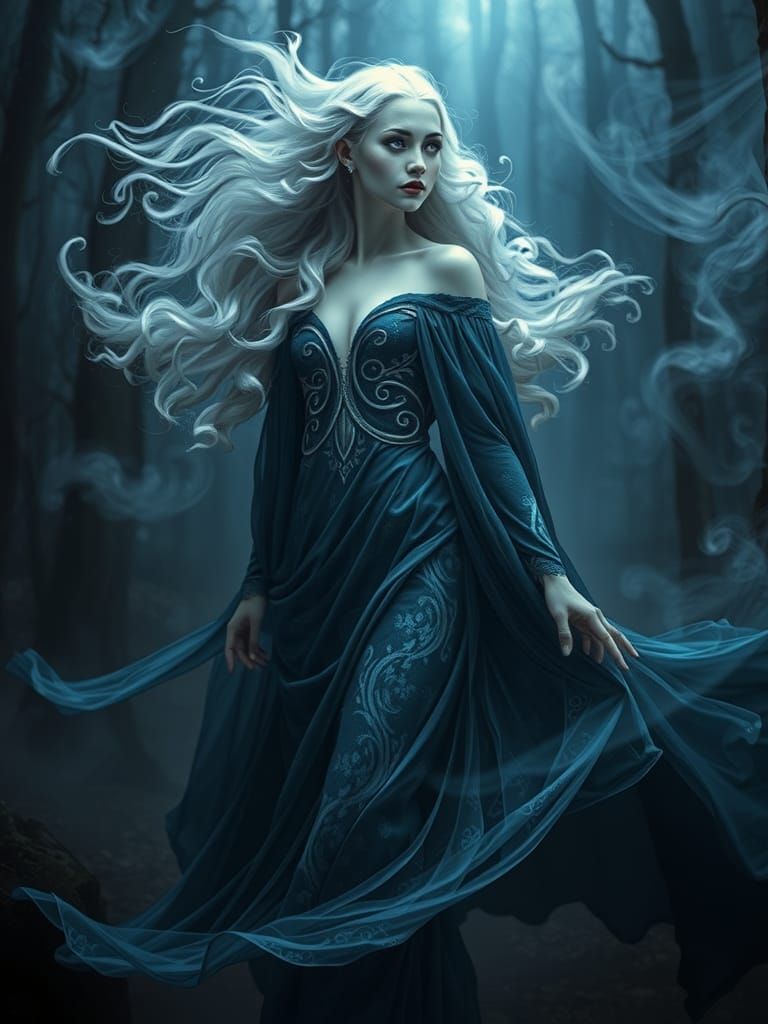 Mystical Elf Princess Portrait in Surreal Style