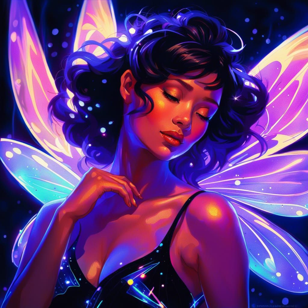 Glowing Fairy Dance Under Ultraviolet Light