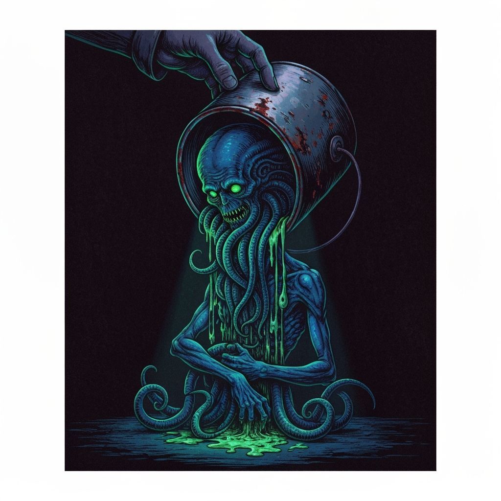 Lovecraftian Monster Poured from Paint Can