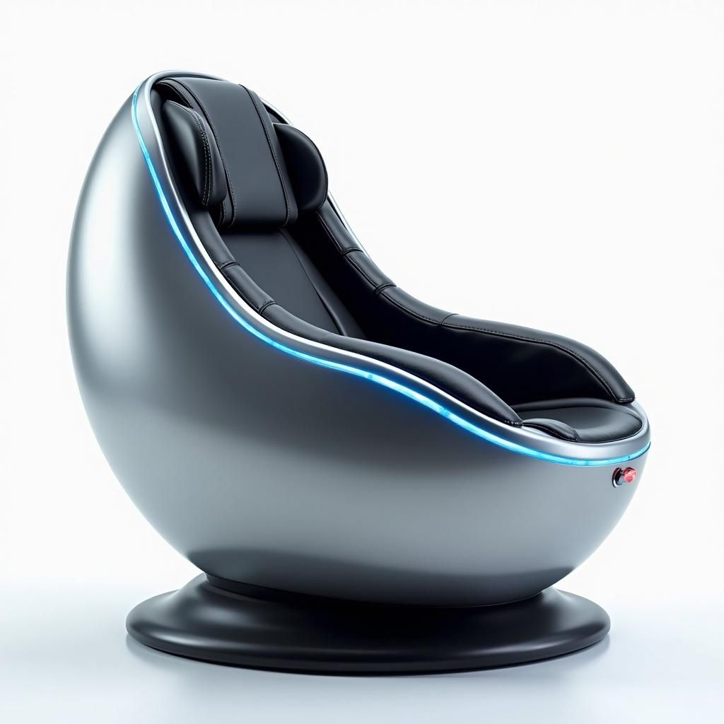 Futuristic Egg-Shaped Vibrating Massage Chair