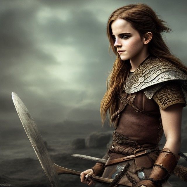 Viking Warrior in Cyberpunk Steampunk Style