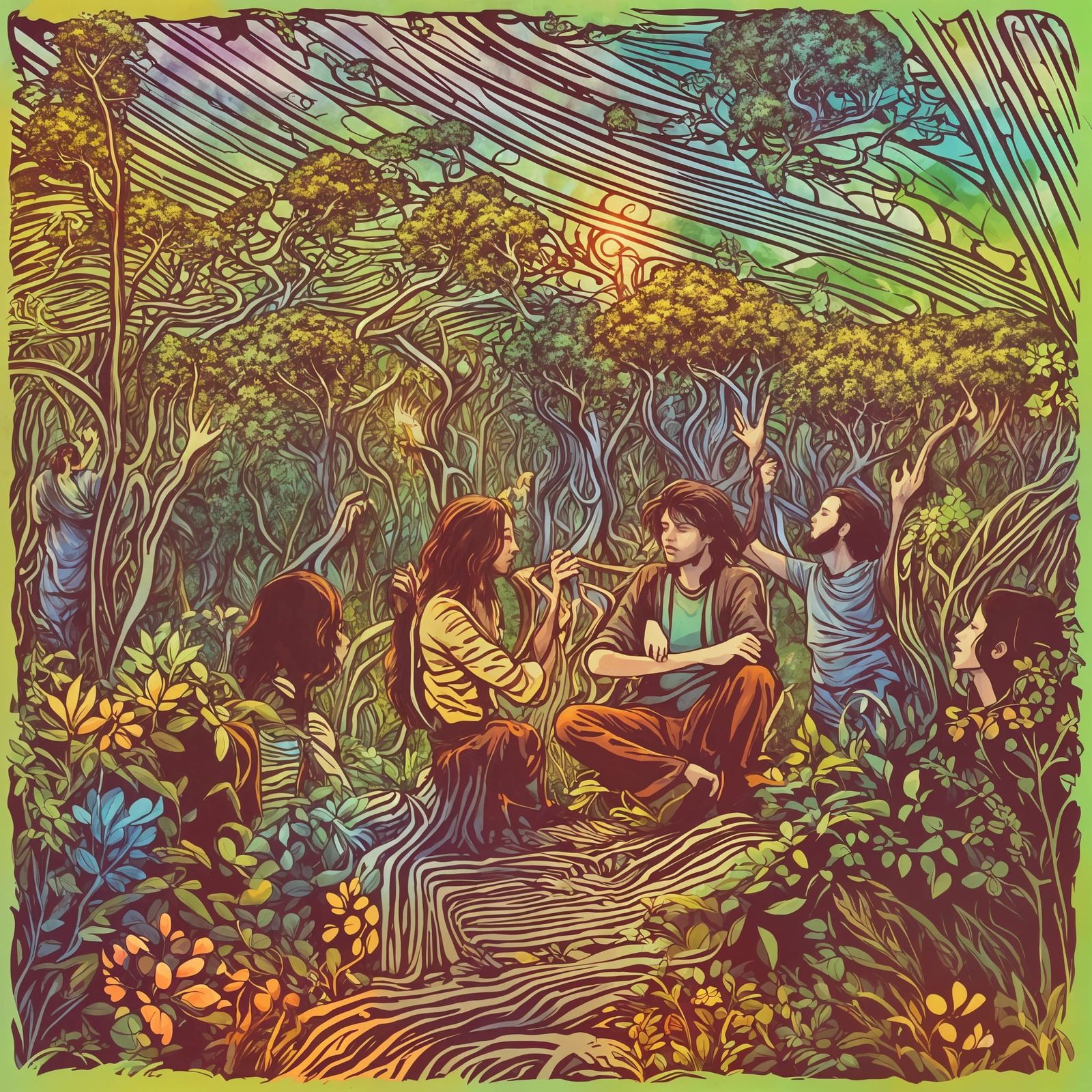 Green ecology hippies