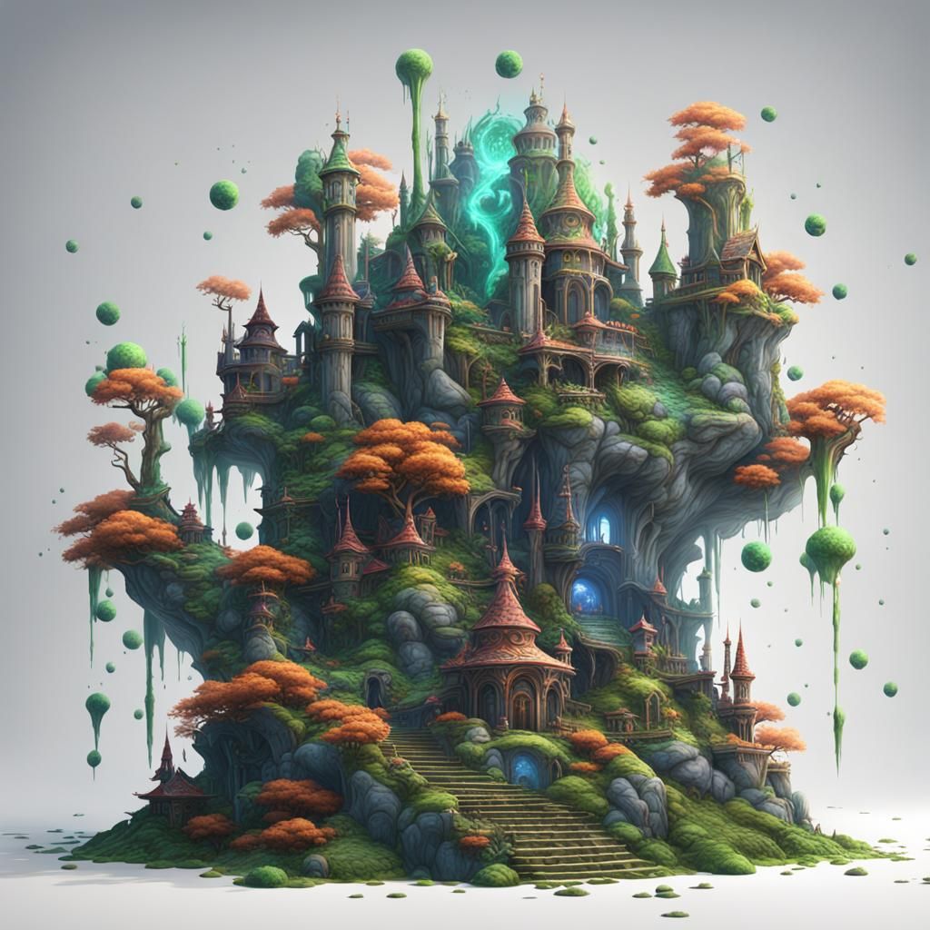 Fantastical Slime Design on White Background