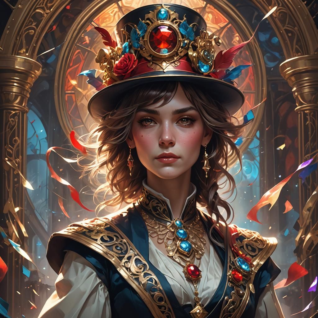 Detailed Portrait of Ringmaster in Digital Art Style