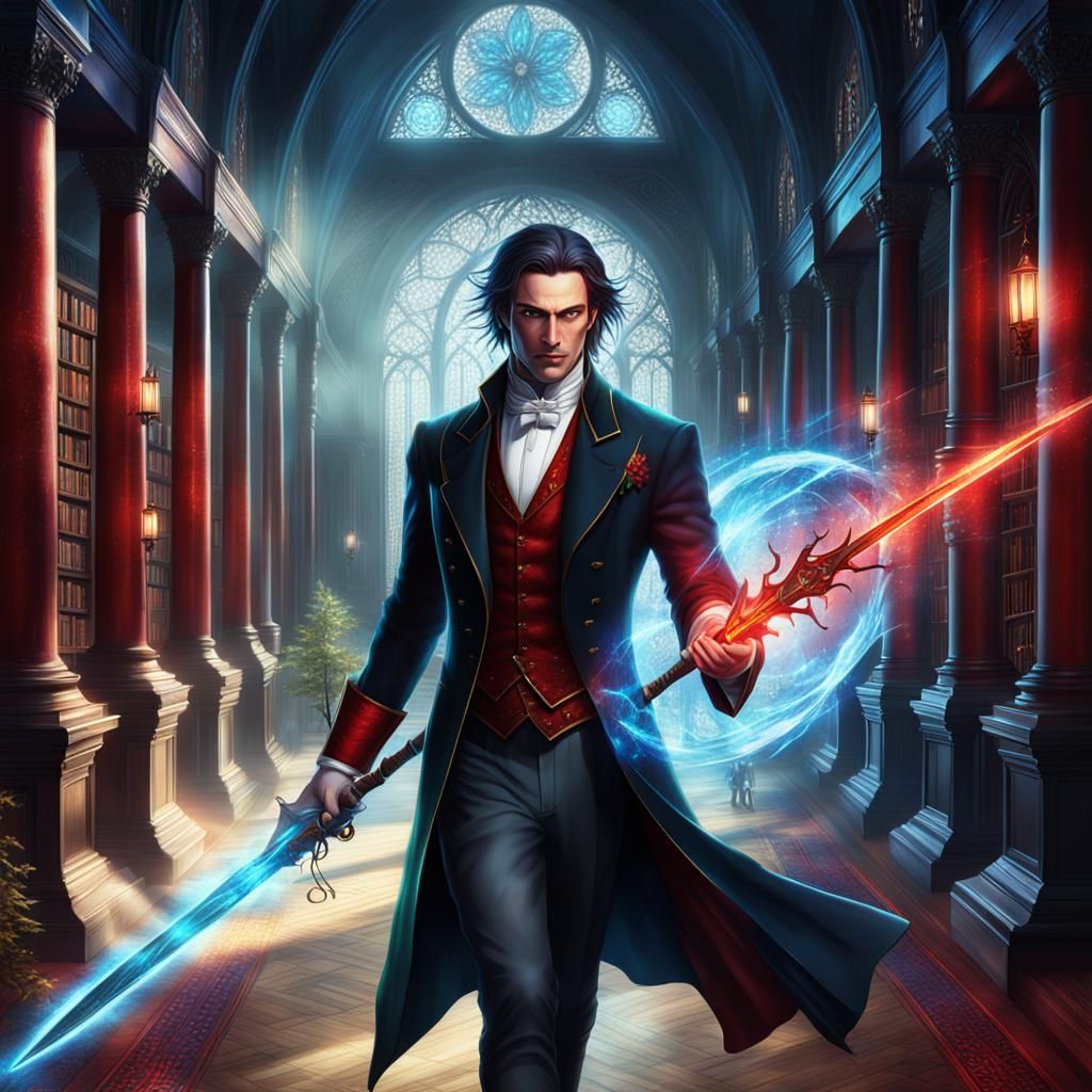 Elvish Assassin Butler with Energy Blade in Victorian Era