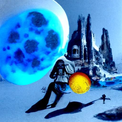 Death Star in Astral Cosmic Illustration Style
