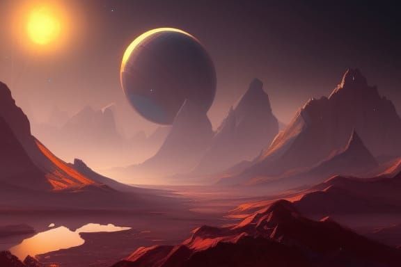 Epic Sci-Fi Mountains on Distant Planet