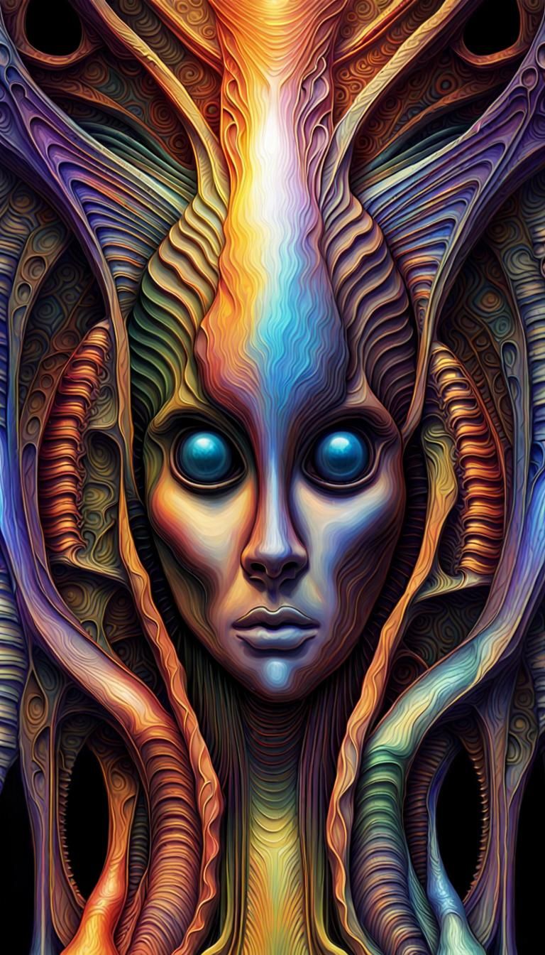 Abstract Surrealist Poster in Prismatic Colors